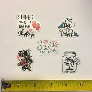 Tropical Travel Vinyl Sticker Bundle - 5 Stickers